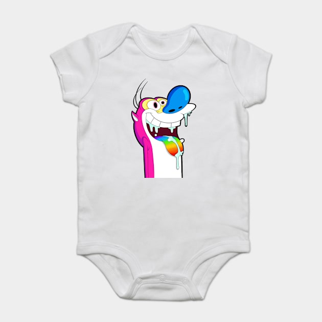 pink stimpy 2 Baby Bodysuit by María Glez